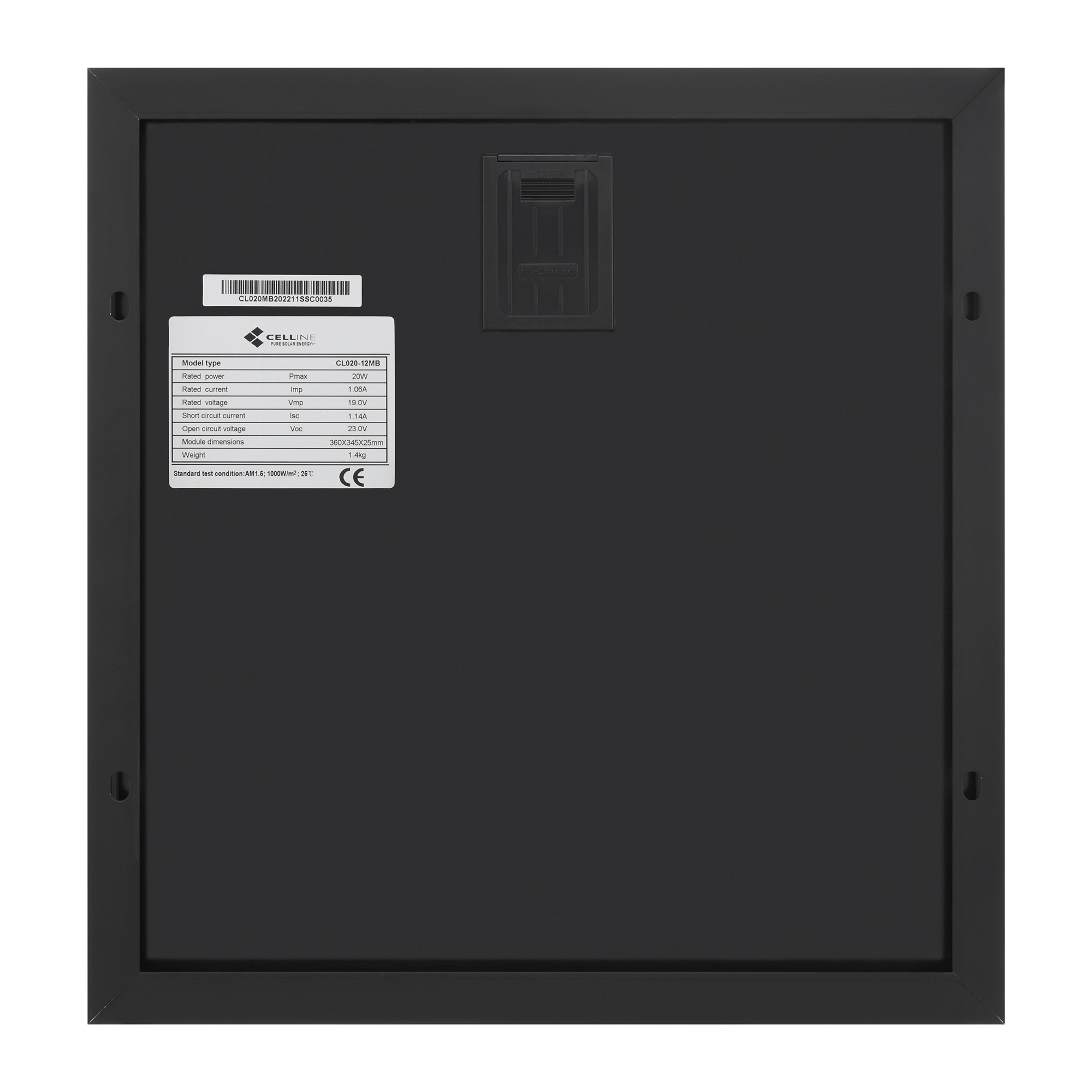 Photovoltaic module 20 W Black Frame Celline
