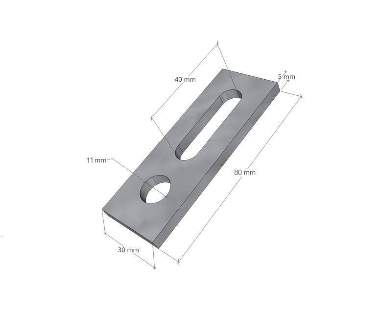 Mounting adapter 80 x 35 mm