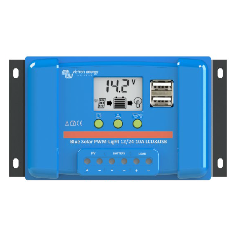 BlueSolar PWM-LCD&USB 12/24V-10A Victron Energy charge controller