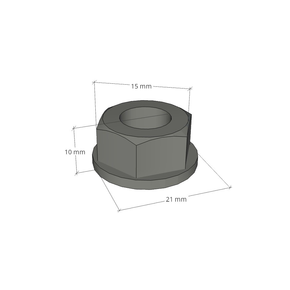 Serrated stainless-steel M10 flange nut