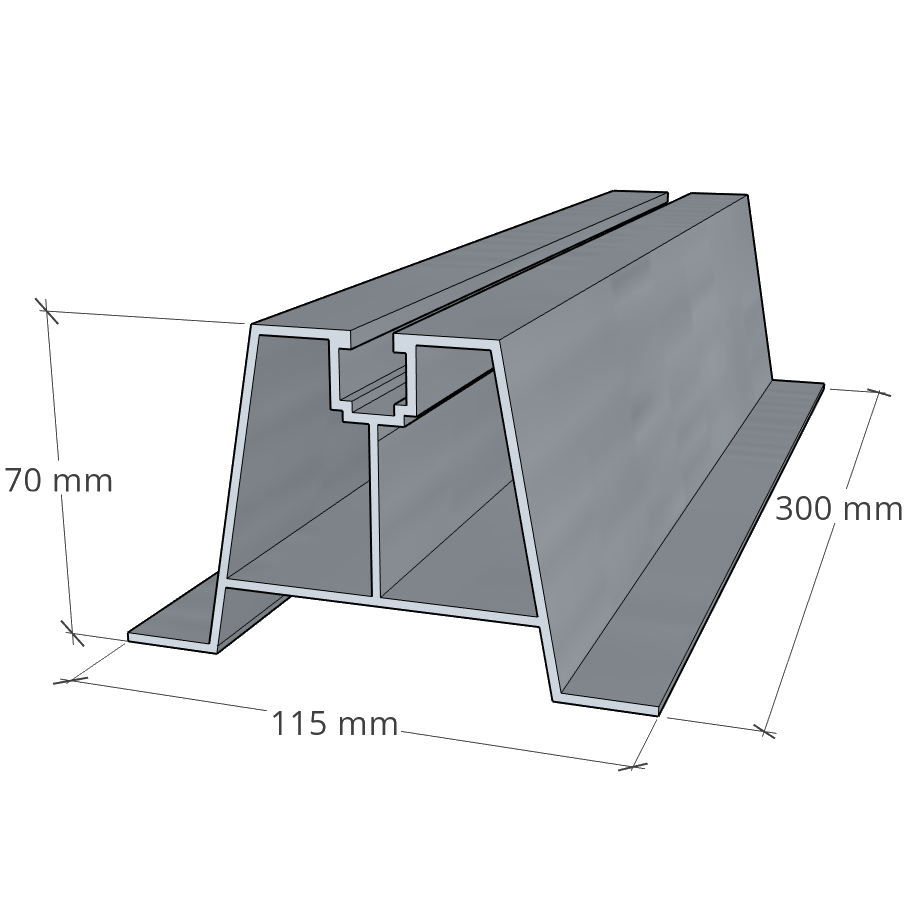 Trapezoidal bridge 300/70 mm + EPDM