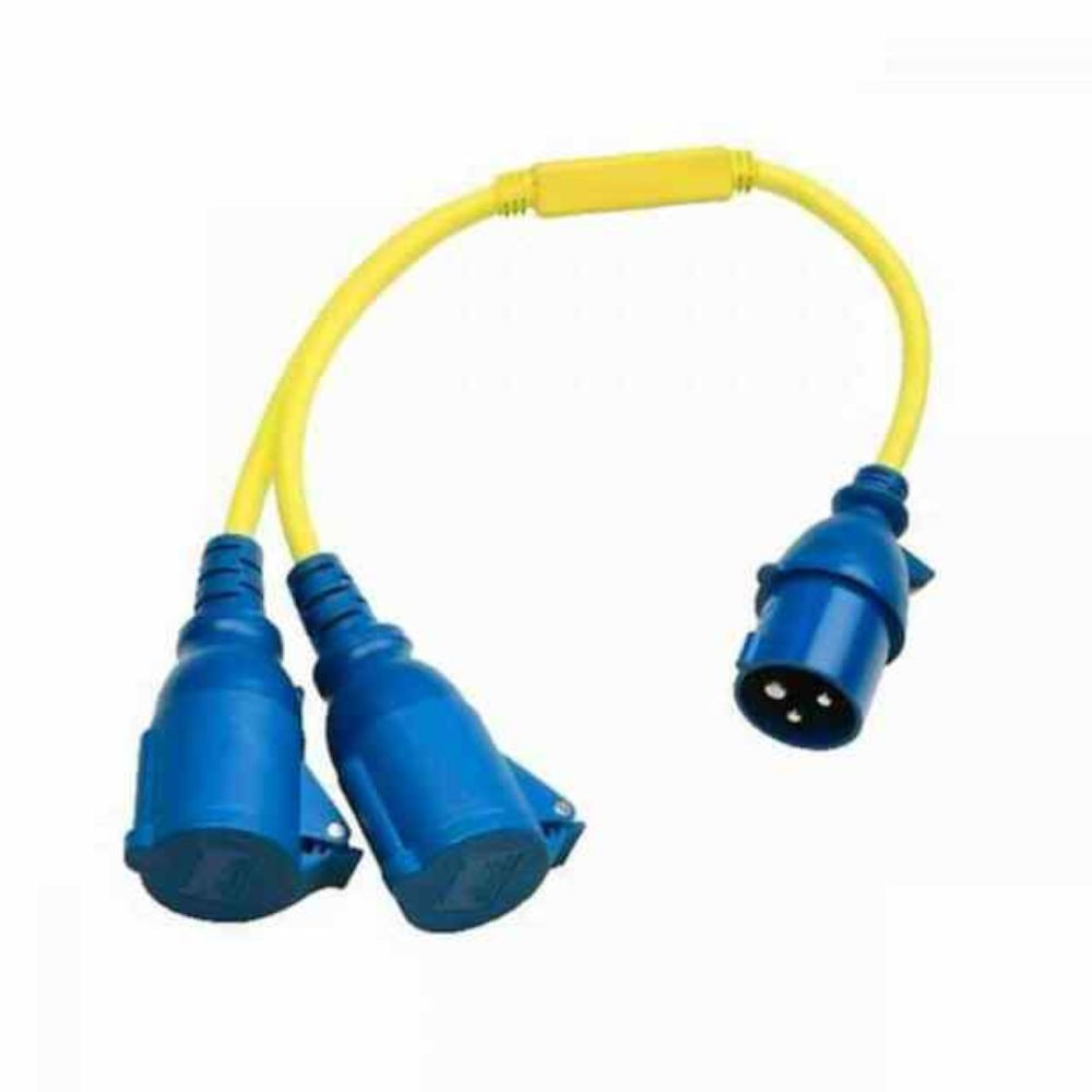 Splitter Cord 16A/250V-CEE plug/2xCEE Coupling