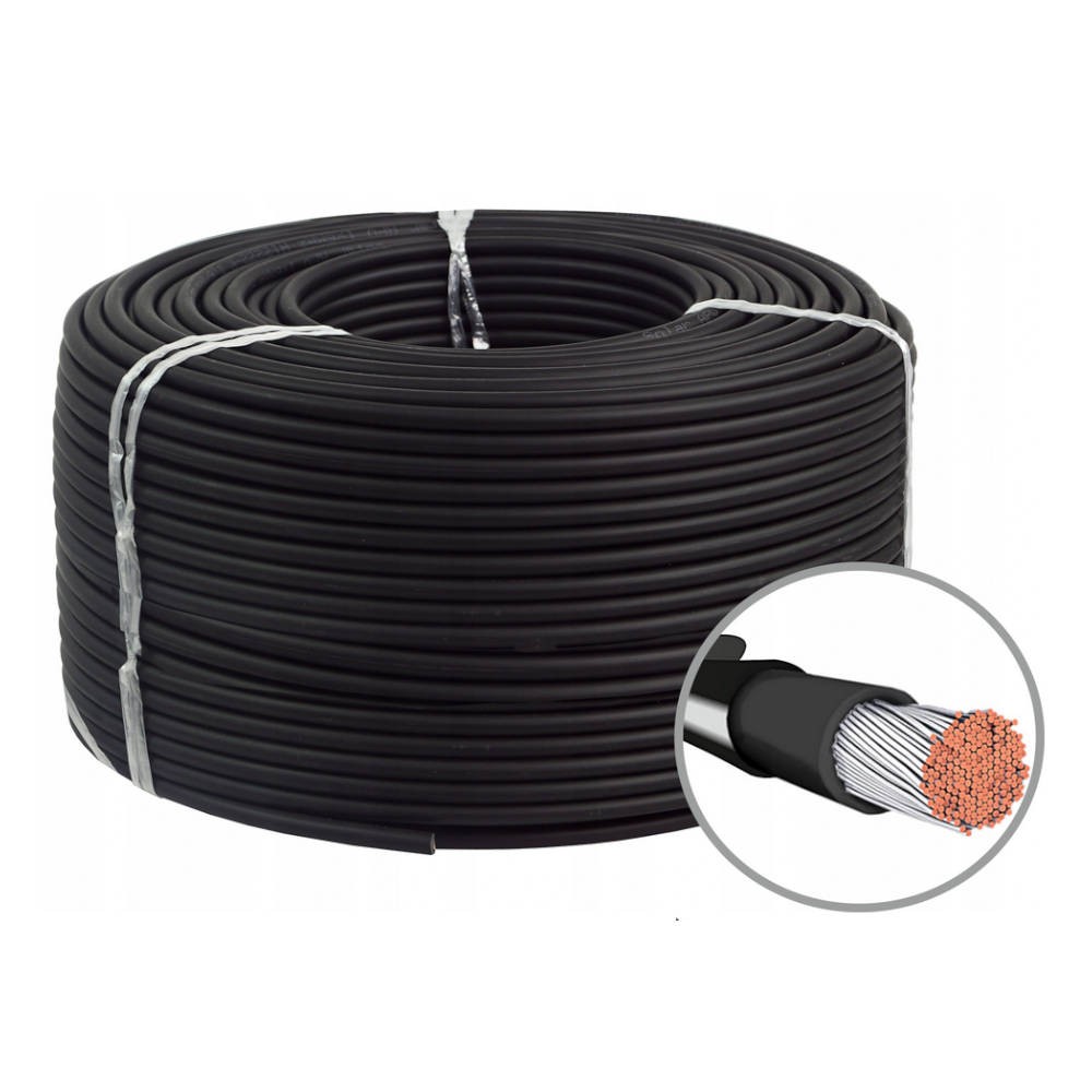 Mgwires 4 mm2 black PV cable, 500 m reel