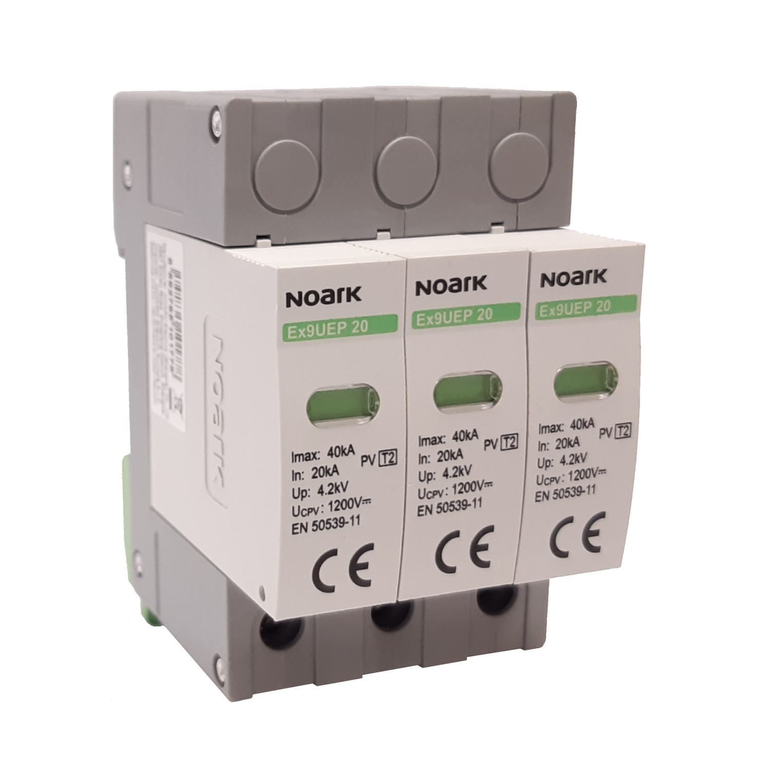 Surge arrester 1200 V Type 2 with auxiliary contact Noark
