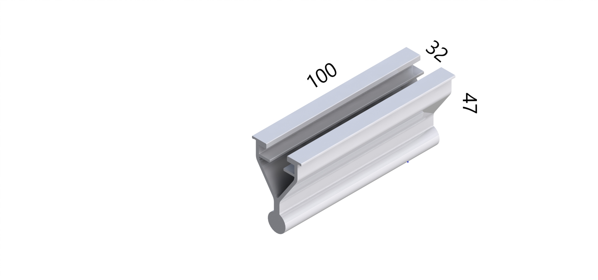 Front bracket for trapezoidal bridge PLUS Alumero