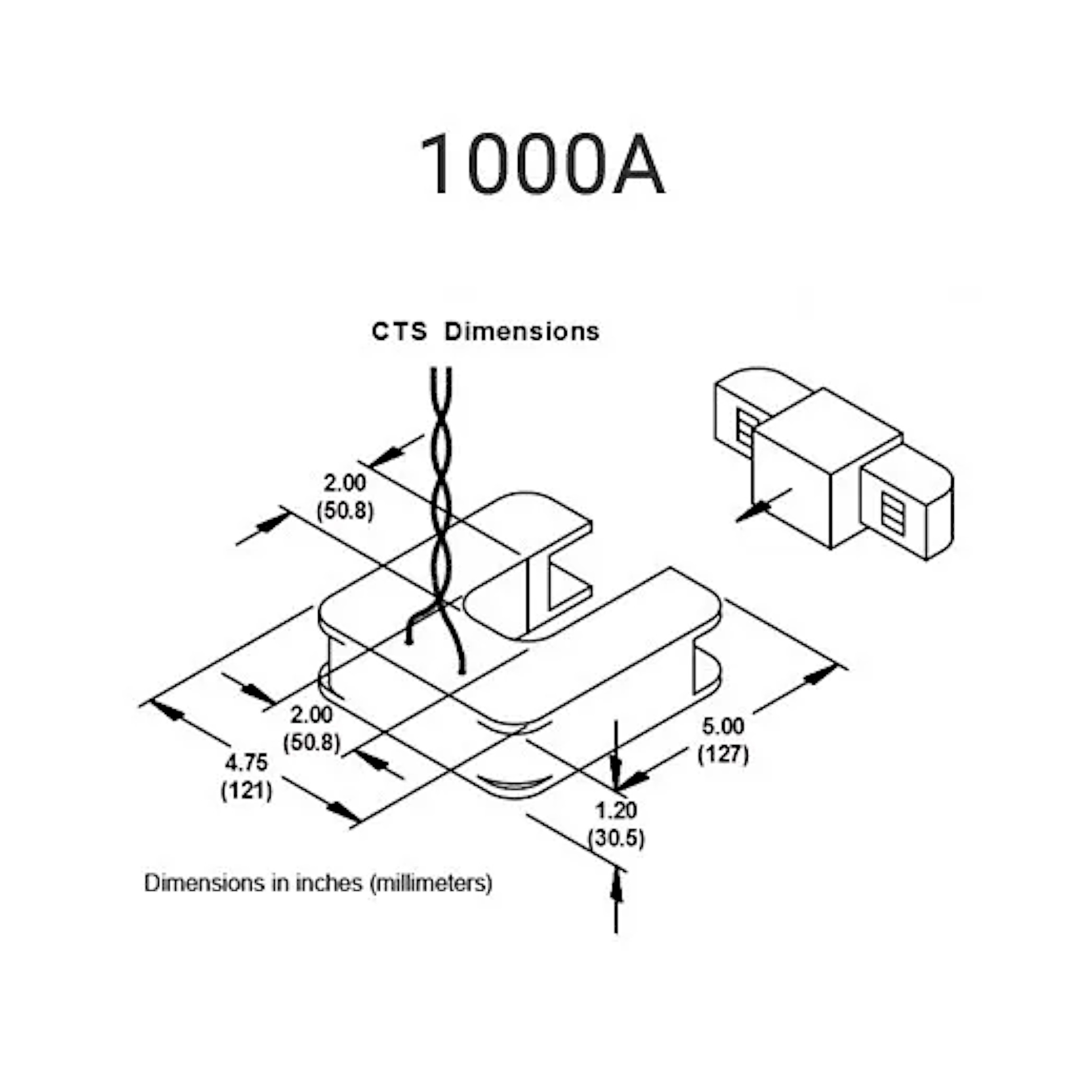 1000 A 52 mm SolarEdge current transformer