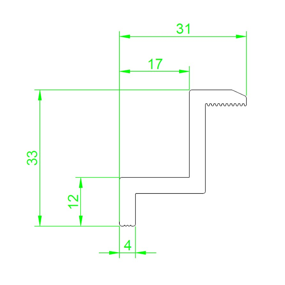 Side bracket 60x30 mm silver